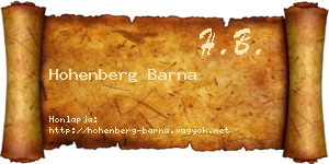 Hohenberg Barna névjegykártya
