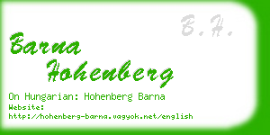 barna hohenberg business card